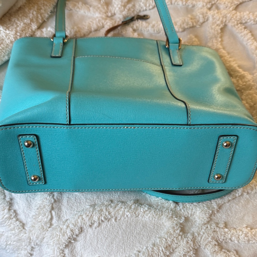 Dooney & Bourke Turquoise Leather Tote - Picture 8 of 16